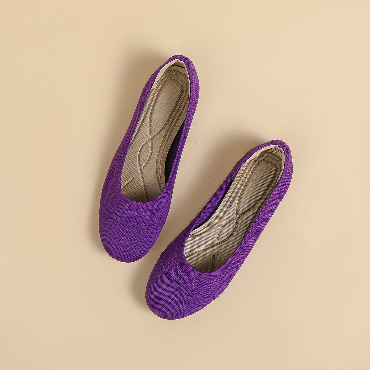 ラウンドトゥ 浅口 カジュアル フラットシューズ