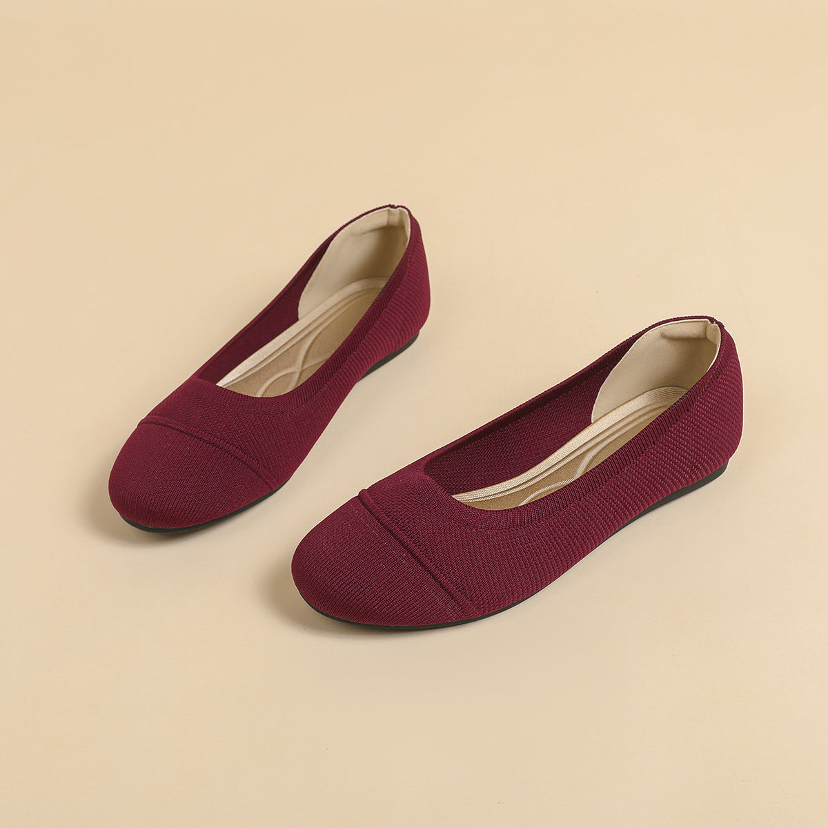 ラウンドトゥ 浅口 カジュアル フラットシューズ