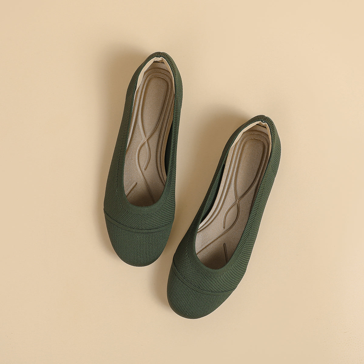 ラウンドトゥ 浅口 カジュアル フラットシューズ