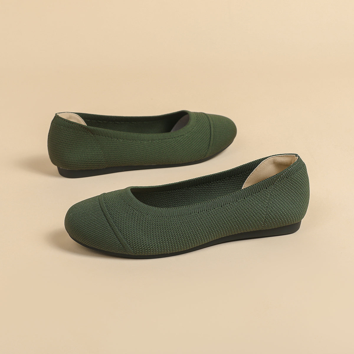 ラウンドトゥ 浅口 カジュアル フラットシューズ