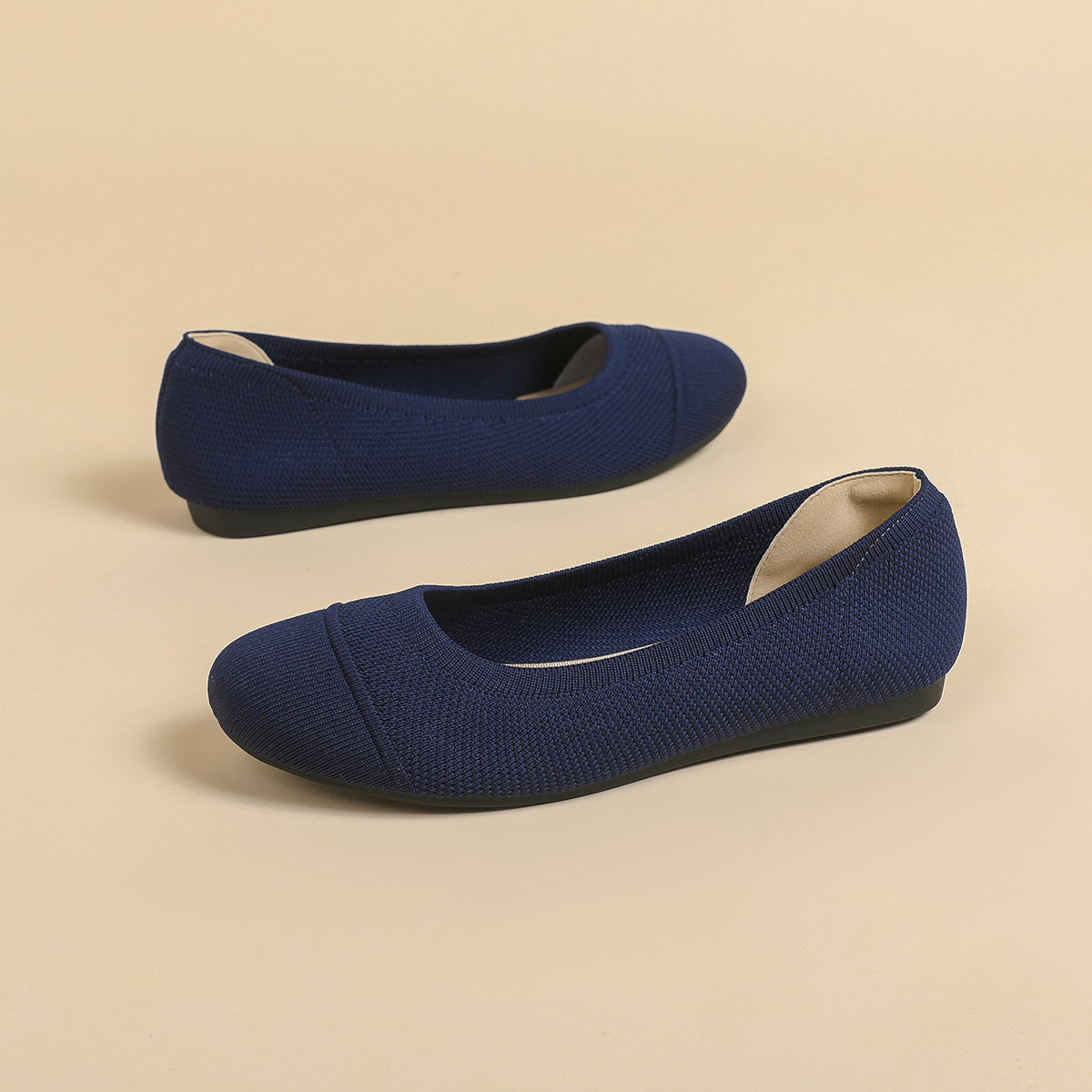 ラウンドトゥ 浅口 カジュアル フラットシューズ