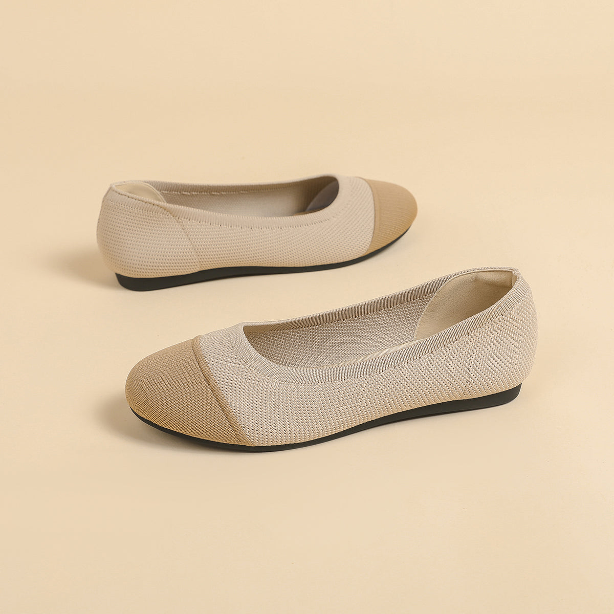 ラウンドトゥ 浅口 カジュアル フラットシューズ