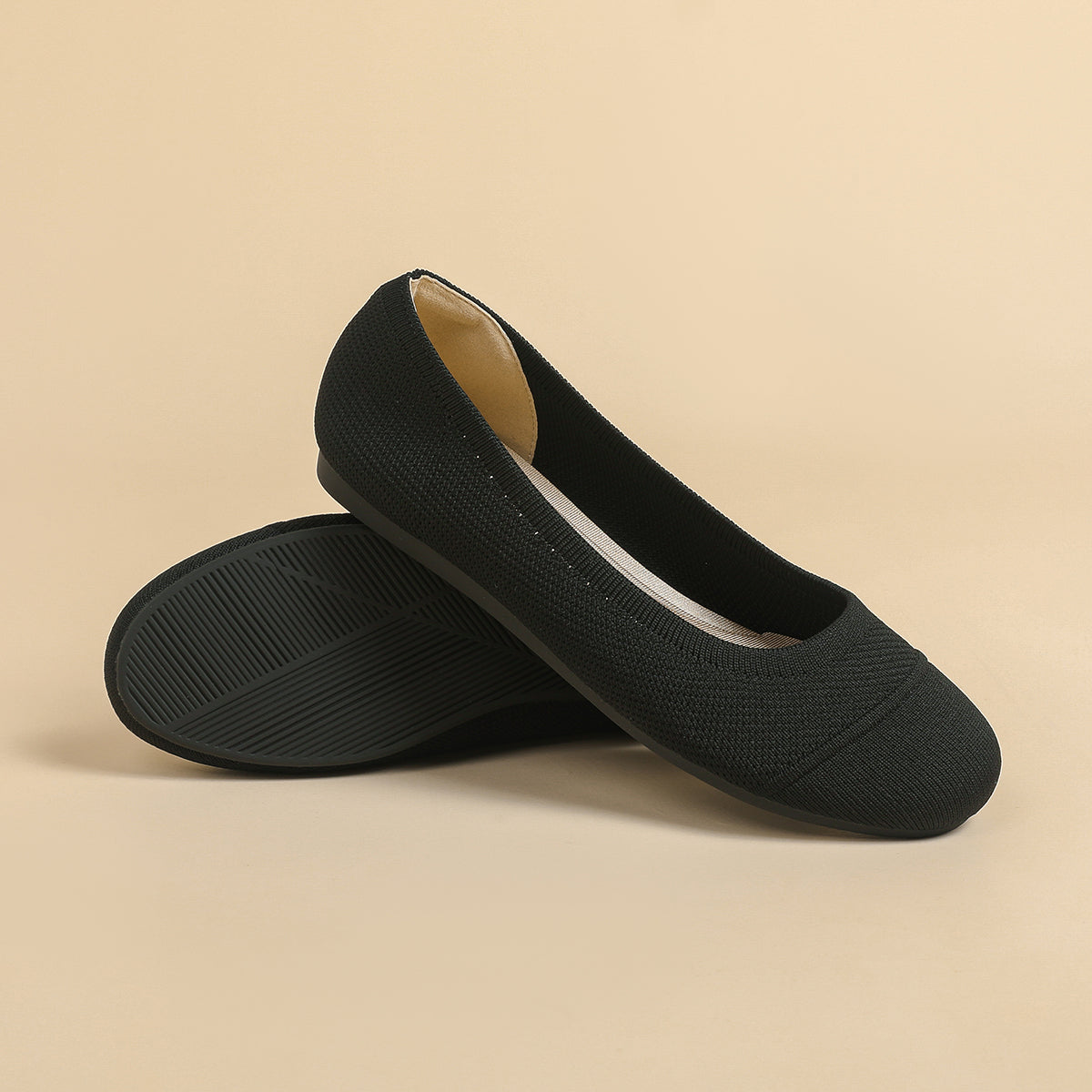 ラウンドトゥ 浅口 カジュアル フラットシューズ