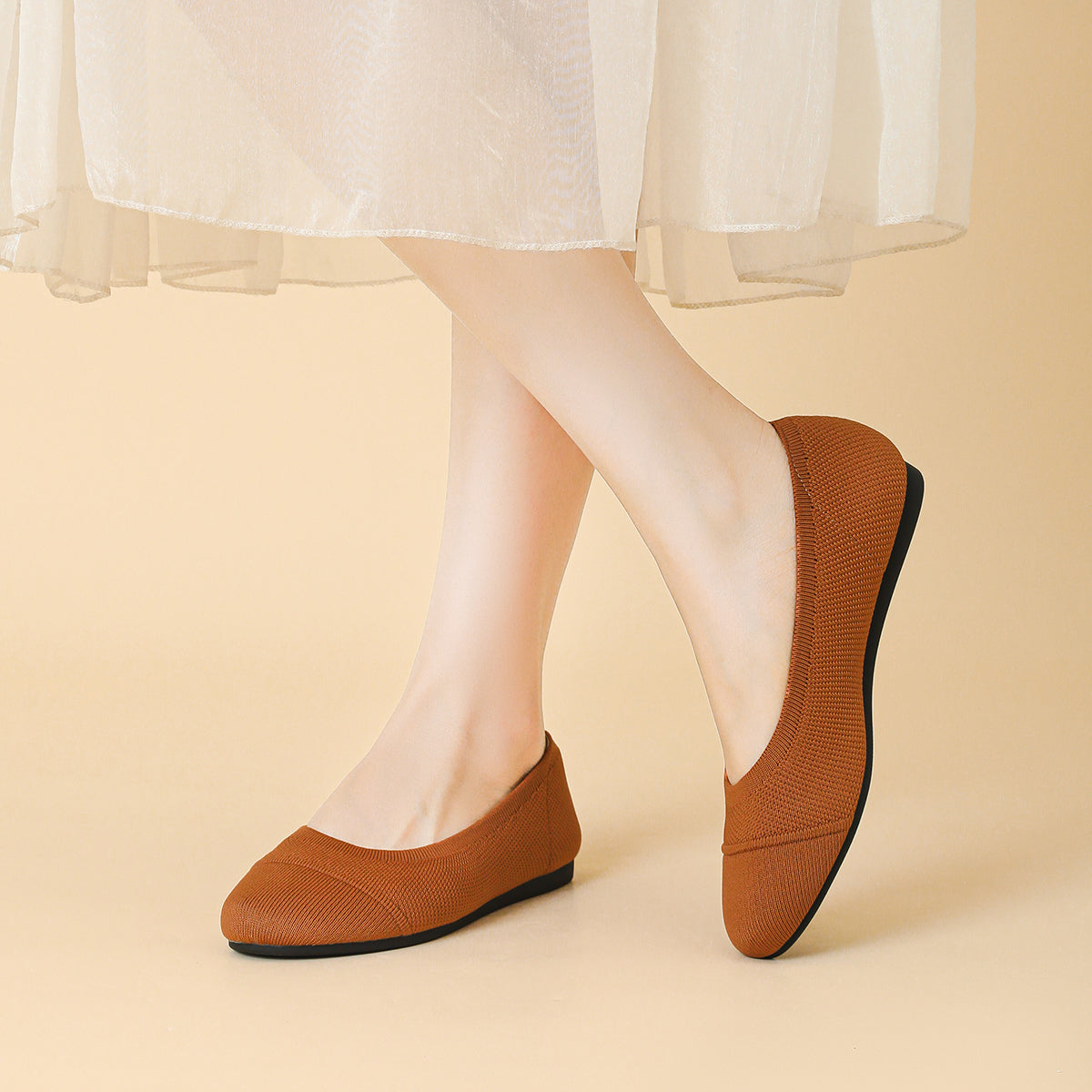 ラウンドトゥ 浅口 カジュアル フラットシューズ