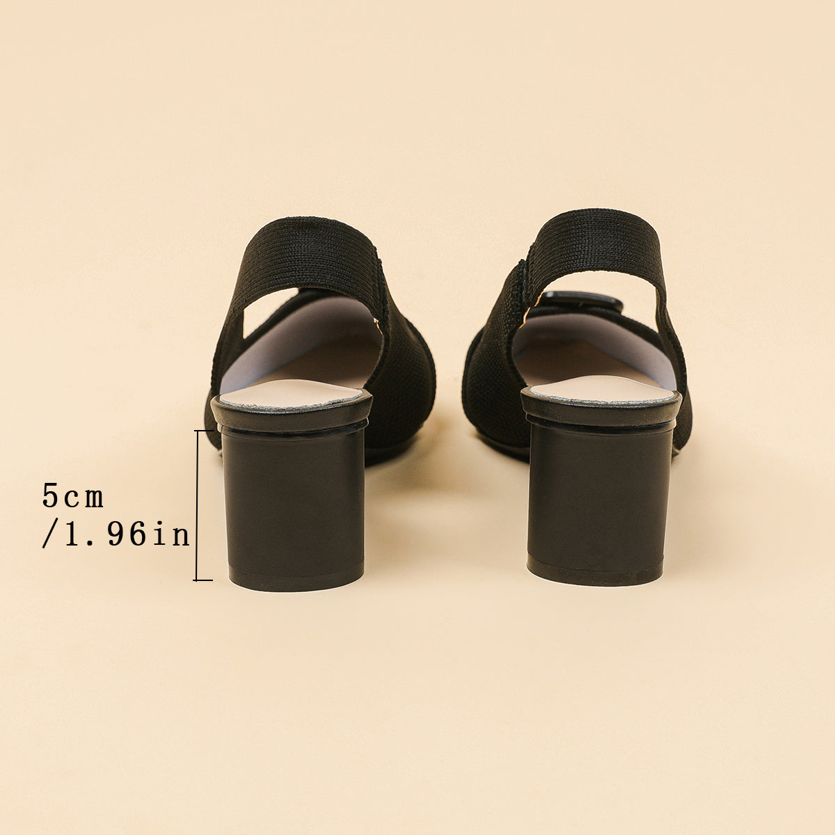 ポインテッドトゥ 浅口 太ヒールサンダル