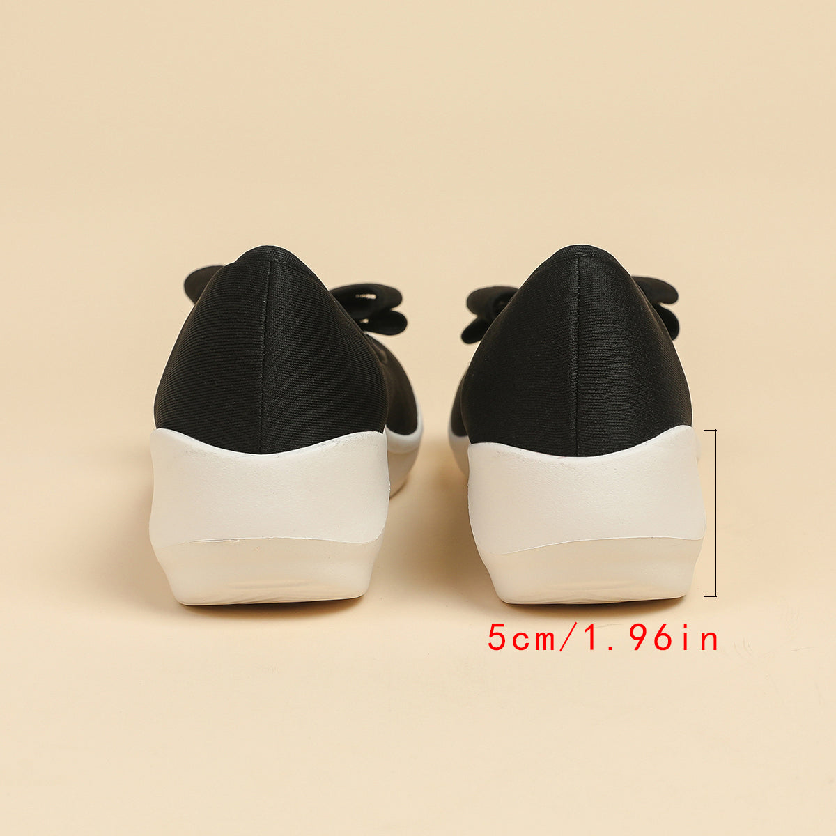 リボン厚底ウェッジシューズ 超軽量デザイン